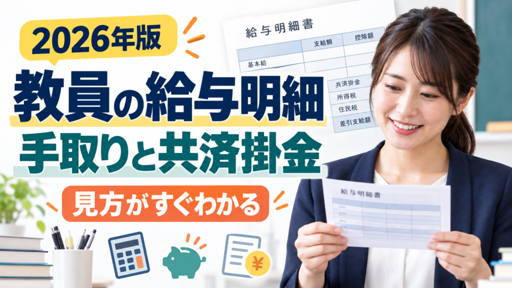 【2026年版】教員の給与明細の見方｜手取りと共済掛金