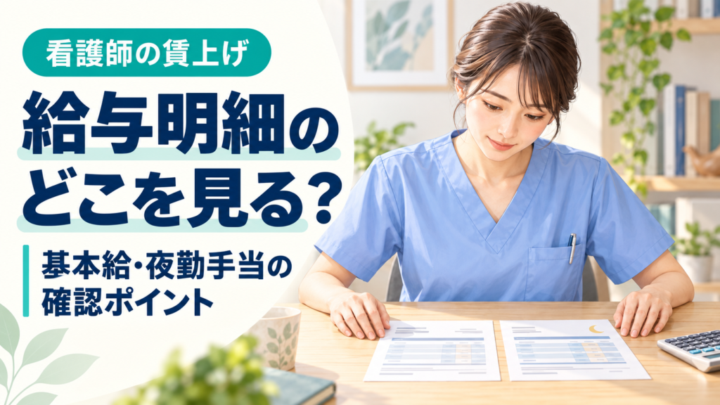 看護師の賃上げは給与明細のどこに表れる？基本給・夜勤手当の確認ポイント