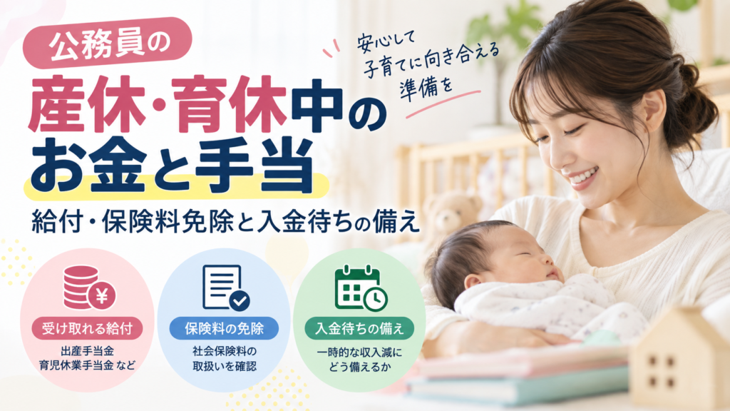公務員の産休・育休中のお金と手当｜給付・保険料免除と入金待ちの備え