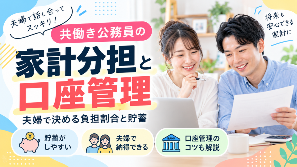 共働き公務員の家計分担と口座管理｜夫婦で決める負担割合と貯蓄