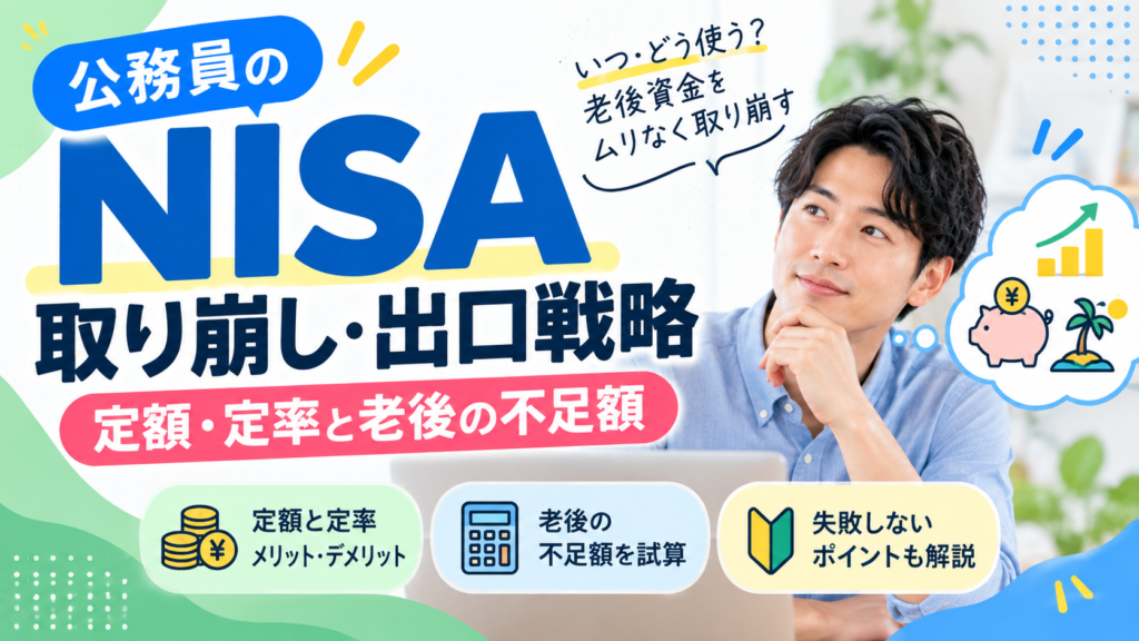 公務員のNISA取り崩し・出口戦略｜定額・定率と老後の不足額