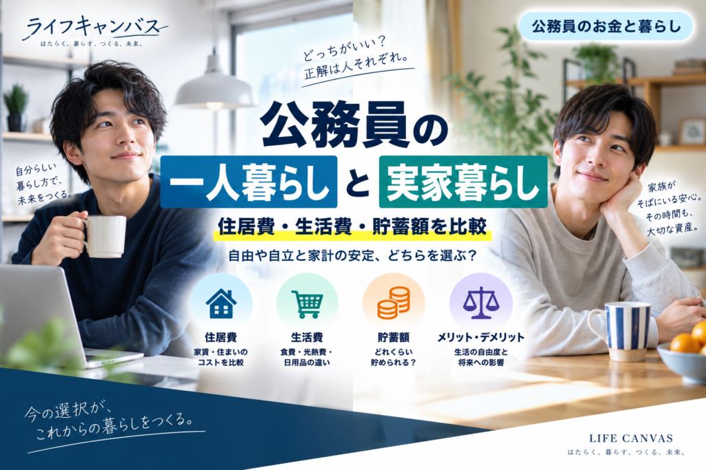 公務員の一人暮らしと実家暮らし｜住居費・生活費・貯蓄額を比較