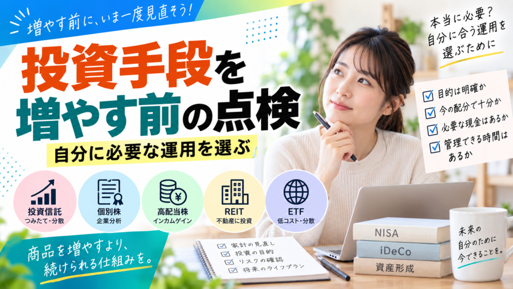 投資手段を増やす前の点検｜自分に必要な運用を選ぶ
